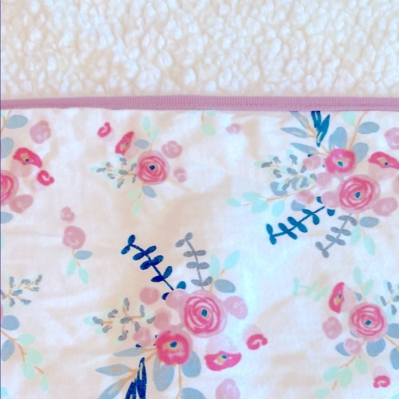 Modern Baby Other - Modern Baby Floral Blanket with Pink Trim